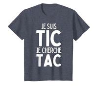 Je suis TIC Je Cherche TAC, Duo TIC et TAC Déguisement Drôle T-Shirt, Enfant, Bleu Chiné, 10 Ans