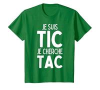 Je suis TIC Je Cherche TAC, Duo TIC et TAC Déguisement Drôle T-Shirt, Enfant, Vert Kelly, 4 Ans