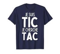 Je suis TIC Je Cherche TAC, Duo TIC et TAC Déguisement Drôle T-Shirt, Homme, Bleu Marine, XXL