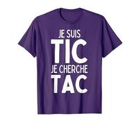 Je suis TIC Je Cherche TAC, Duo TIC et TAC Déguisement Drôle T-Shirt, Homme, Violet, M