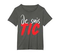 Je suis TIC, TIC Et TAC, Duo Drole Déguisement 2 Personnes T-Shirt, Femme Grandes Tailles, Asphalte, 3X