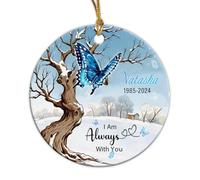 Je suis Toujours avec Toi Décoration De Noël À Suspendre Céramique Sapin Décoration D'Ornement De Noël avec Ficelle Dorée Christmas Hanging
