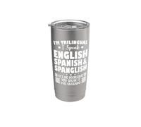 Je suis trilingue, je parle anglais, espagnol et espagnol Gobelet isotherme en acier inoxydable double paroi