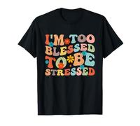 Je suis trop béni pour être stressé Jésus rétro chrétien T-Shirt