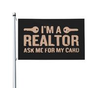 Je suis un agent immobilier Drapeau extérieur de 3 x 5 pieds avec œillet