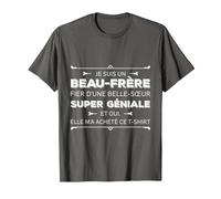 Je suis Un Beau-Frère Fier d'une Belle-Sœur Super Cadeau T-Shirt, Homme, Asphalte, XL