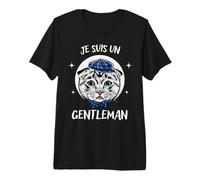 Je suis Un Chat Gentleman Mode Béret Style Rétro Vintage T-Shirt Haut de Gamme