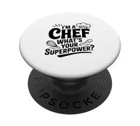 Je suis Un Chef, Quel est Ton Super Pouvoir ? Cuisine Amusante PopSockets PopGrip Adhésif