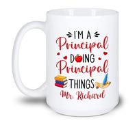 Je Suis Un Directeur D'École Et Je Fais Des Choses De Directeur. Tasse À Café Céramique Tasse À Thé Durable Mug Cadeaux Fantaisie Pour Pâques Noël Anniversaire 330ml