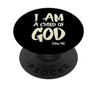 Je suis Un Enfant de Dieu Jean 1:12 Aie Foi en Jésus-Christ PopSockets PopGrip Adhésif