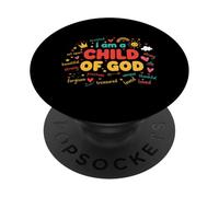 Je suis Un Enfant de Dieu, Une Foi chrétienne d'adoration colorée PopSockets PopGrip Adhésif
