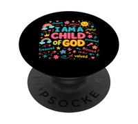 Je suis Un Enfant de Dieu, Une Foi chrétienne d'adoration colorée PopSockets PopGrip Adhésif