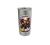 Je suis un fan de Udo Blanc Community Design officiel Gobelet isotherme en acier inoxydable double paroi