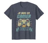 Je suis Un Gamer Cadeau Ado Geek Console Jeux Video T-Shirt, Enfant, Bleu Chiné, 4 Ans