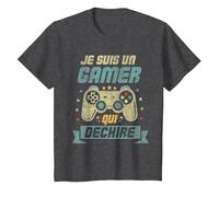 Je suis Un Gamer Cadeau Ado Geek Console Jeux Video T-Shirt, Enfant, Chiné Foncé, 10 Ans