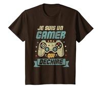 Je suis Un Gamer Cadeau Ado Geek Console Jeux Video T-Shirt, Enfant, Marron, 10 Ans