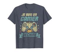 Je suis Un Gamer Cadeau Ado Geek Console Jeux Video T-Shirt, Homme, Bleu Chiné, XL