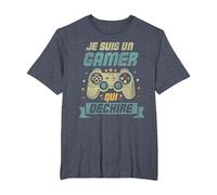 Je suis Un Gamer Cadeau Ado Geek Console Jeux Video T-Shirt, Homme Grandes Tailles, Bleu Chiné, 2X Tall
