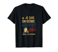 Je suis un génie - Raté toucher mon nez Humour Français T-Shirt