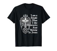 Je suis Un Homme Simple, J'aime Les Motos et Je Crois en Jésus T-Shirt