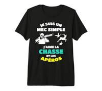 Je suis Un Mec Simple J'aime La Chasse Et Les Apéros Chasse T-Shirt Haut de Gamme