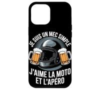 Je suis Un Mec Simple J'aime La Moto Et L'Apéro Coque pour iPhone 12 Pro Max