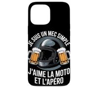 Je suis Un Mec Simple J'aime La Moto Et L'Apéro Coque pour iPhone 13 Pro Max
