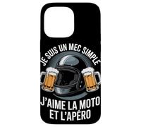 Je suis Un Mec Simple J'aime La Moto Et L'Apéro Coque pour iPhone 14 Pro Max