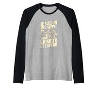 Je suis Un Mec Simple Jaime La Moto Et Lapero Manche Raglan