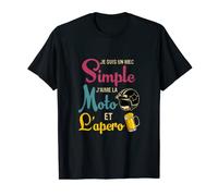 Je Suis Un Mec Simple J'aime La Moto Et L'apero Motard T-Shirt