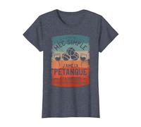 Je suis Un Mec Simple J'aime La Pétanque Et L'Apéros T-Shirt, Femme, Bleu Chiné, 3XL