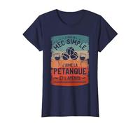 Je suis Un Mec Simple J'aime La Pétanque Et L'Apéros T-Shirt, Femme, Bleu Marine, 3XL