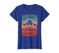 Je suis Un Mec Simple J'aime La Pétanque Et L'Apéros T-Shirt, Femme, Bleu Royal, XXL