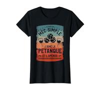 Je suis Un Mec Simple J'aime La Pétanque Et L'Apéros T-Shirt, Femme, Noir, 3XL