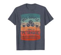 Je suis Un Mec Simple J'aime La Pétanque Et L'Apéros T-Shirt, Homme, Bleu Chiné, 3XL