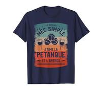 Je suis Un Mec Simple J'aime La Pétanque Et L'Apéros T-Shirt, Homme, Bleu Marine, 3XL