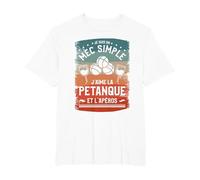 Je suis Un Mec Simple J'aime La Pétanque Et L'Apéros T-Shirt, Homme Grandes Tailles, Blanc, 5X Tall