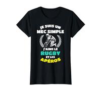 Je suis Un Mec Simple J'aime Le Rugby Et Les Apéros Cadeau T-Shirt Graphique avec Valeur