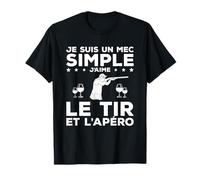 Je Suis Un Mec Simple J'aime Le Tir Et L'Apéro Tireur T-Shirt