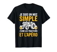 Je suis Un mec Simple J'aime Les tracteurs et l'apéro T-Shirt