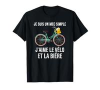Je suis un mec simple j'aime Vélo et Bière Cadeau Cycliste T-Shirt
