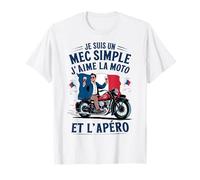 Je Suis Un Mec Simple Moto Apéro Motard Cadeau Biker Homme T-Shirt