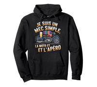 Je suis Un mec Simple Moto et apéro rétro Vintage Fan Humour Sweat à Capuche