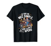 Je suis un mec simple moto et apéro rétro vintage fan humour T-Shirt