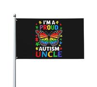 Je suis un oncle fier d'avoir un enfant autiste - Drapeau 90 x 150 cm (3 x 5 pi) pour décoration intérieure et extérieure, bannière de procession avec 2 œillets