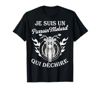 Je suis un parrain motard qui déchire les flammes tribales T-Shirt