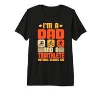 Je suis Un père et Un triathlète, Rien ne m'effraie Triathlon T-Shirt Haut de Gamme