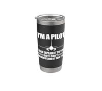 JE SUIS UN PILOTE EXPLIQUE QUE JE NE PEUX PAS COMPRENDRE POUR VOUS Meme ON BACK Gobelet isotherme en acier inoxydable double paroi