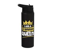 Je suis un professeur d'anglais drôle de Grammar Queen Stainless Steel Insulated Water Bottle