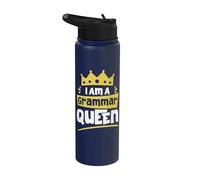 Je suis un professeur d'anglais drôle de Grammar Queen Stainless Steel Insulated Water Bottle